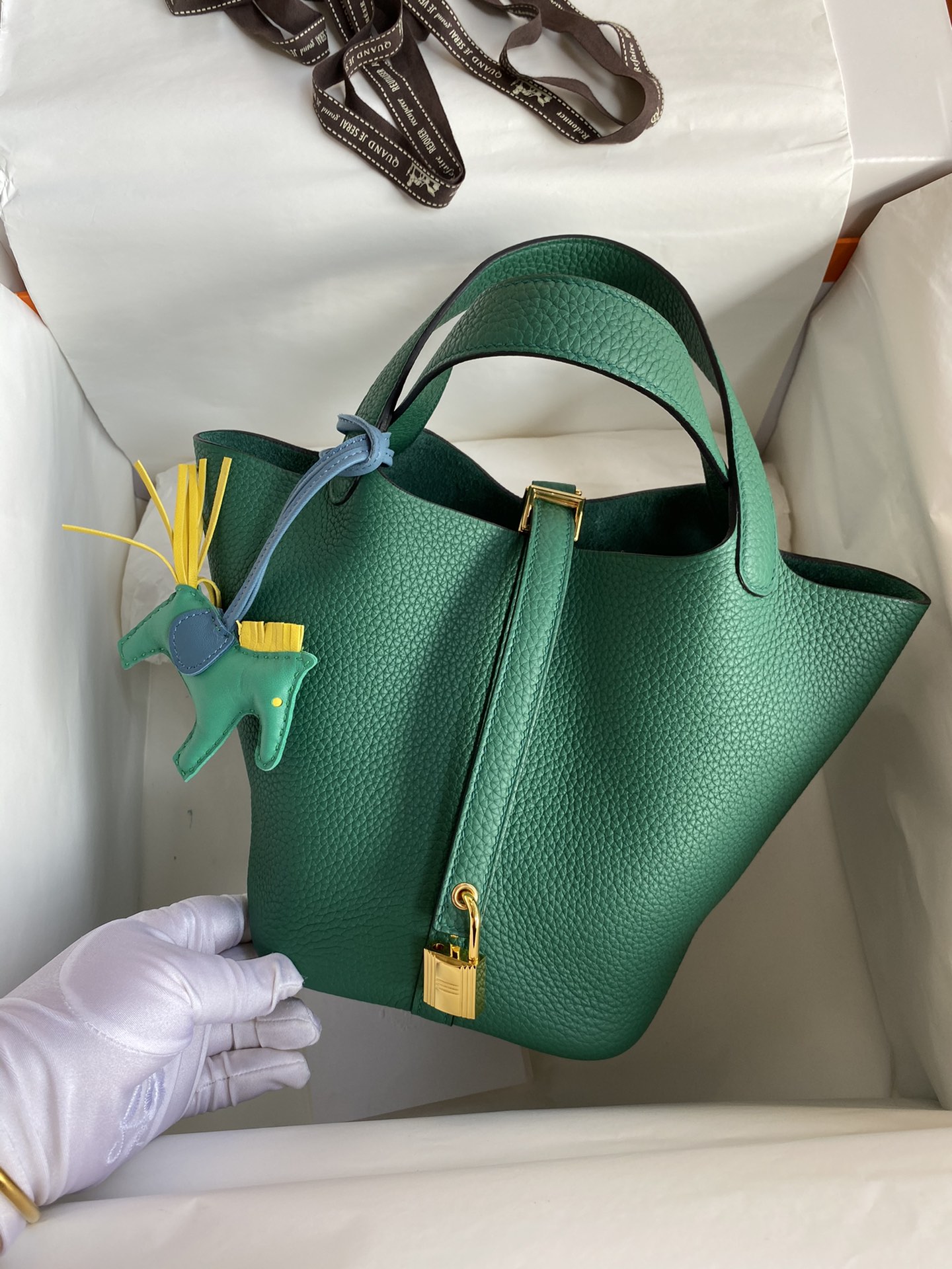 Hermes Picotin Lock 18 Bag In Vert Vertigo Clemence Leather